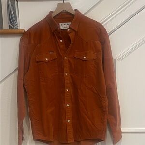 Poncho Orange Casual Button Down Shirt for Men
